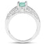 1.22 Carat Emerald and White Topaz Sterling Silver Engagement Ring