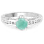 1.22 Carat Emerald and White Topaz Sterling Silver Engagement Ring