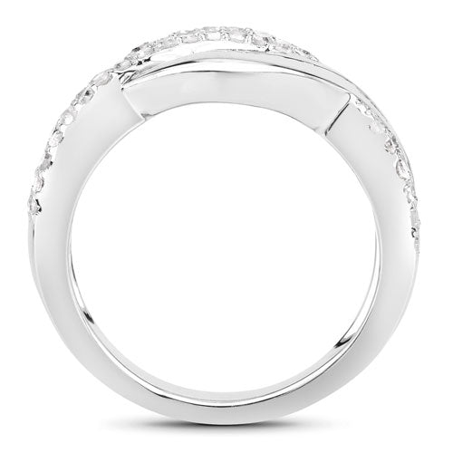 0.47 Carat Genuine White Diamond Sterling Silver Engagement Ring