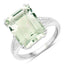 Anillo de Plata Esterlina con Amatista Verde de 10.64 Quilates y Topacio Blanco