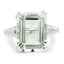 Anillo de Plata Esterlina con Amatista Verde de 10.64 Quilates y Topacio Blanco