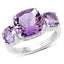 Anillo de Plata Esterlina con Amatista Rosa de 5.85 Quilates y Topacio Blanco