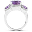 Anillo de Plata Esterlina con Amatista Rosa de 5.85 Quilates y Topacio Blanco