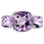 Anillo de Plata Esterlina con Amatista Rosa de 5.85 Quilates y Topacio Blanco