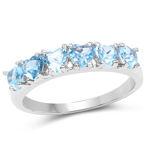 1.68 Carat Genuine Swiss Blue Topaz Sterling Silver Ring
