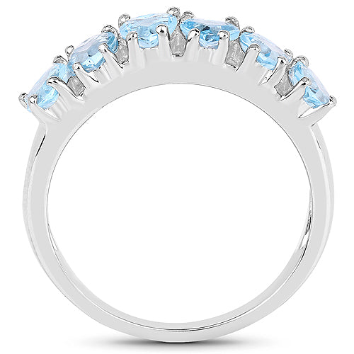 1.68 Carat Genuine Swiss Blue Topaz Sterling Silver Ring