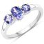 0.90 Carat Genuine Tanzanite Sterling Silver Engagement Ring