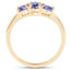 18K Yellow Gold Plated Tanzanite Sterling Silver Engagement Ring