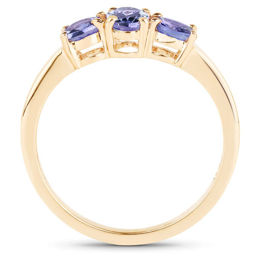 18K Yellow Gold Plated Tanzanite Sterling Silver Engagement Ring