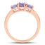 Bague en Tanzanite Plaquée Or Rose 18K en Argent Sterling .925