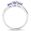 0.90 Carat Genuine Tanzanite Sterling Silver Engagement Ring