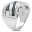 1.02 Carat Genuine Blue & White Diamond Sterling Silver Ring