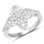 Bague de fiançailles en argent sterling avec diamant blanc véritable de 0,55 carat