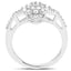 Bague de fiançailles en argent sterling avec diamant blanc véritable de 0,55 carat