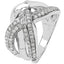Anillo Cruzado de Diamante Blanco de 0.55 Quilates en Plata de Ley