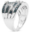 0.59 Carat Blue & White Diamond Sterling Silver Engagement Ring