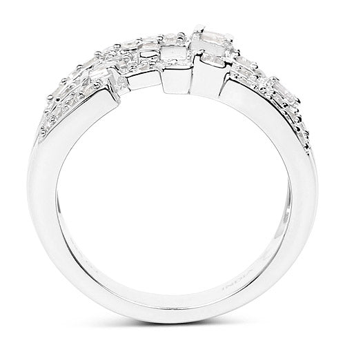 Bague en cluster de diamant blanc de 0,60 carat en argent sterling