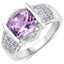 3.08 Carat Genuine Amethyst and Tanzanite Sterling Silver Ring