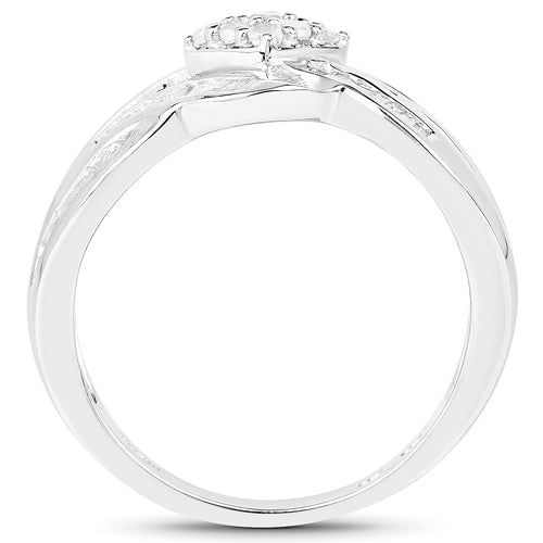 Anillo Cruzado de Diamante Blanco de 0.62 Quilates en Plata Esterlina
