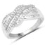 0.64 Carat Genuine White Diamond Sterling Silver Engagement Ring