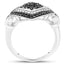 0.56 Carat Genuine White and Black Diamond Sterling Silver Ring