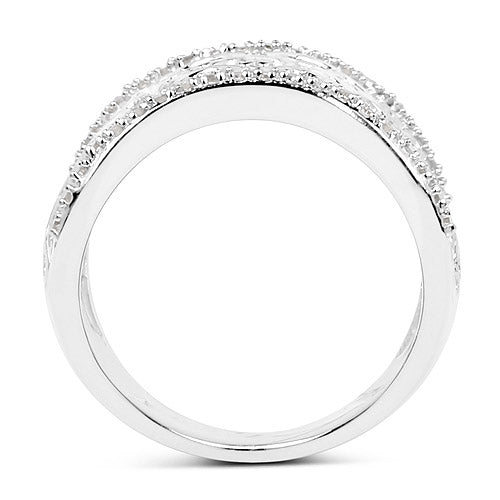 0.25 Carat Genuine White Diamond Sterling Silver Engagement Ring