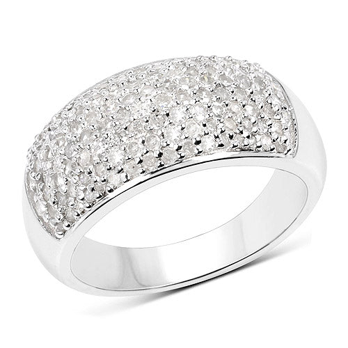 0.96 Carat White Diamond .925 Sterling Silver Engagement Ring
