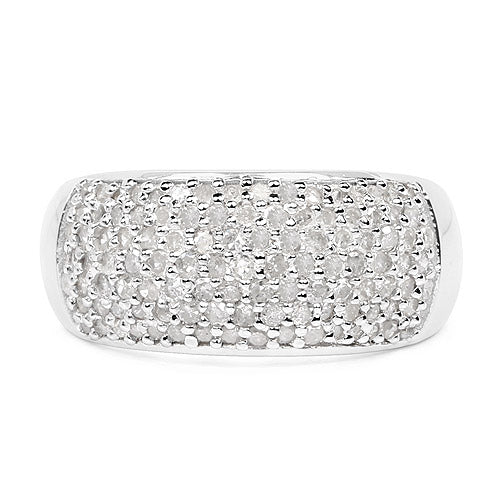 0.96 Carat White Diamond .925 Sterling Silver Engagement Ring