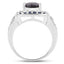3.58 Carat Genuine Labradorite and Blue Sapphire Halo Ring