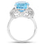 7.32 Carat Swiss Blue Topaz & White Topaz Sterling Silver Ring