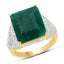 8.70 Carat Dyed Emerald & White Topaz Sterling Silver Ring