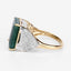 8.70 Carat Dyed Emerald & White Topaz Sterling Silver Ring