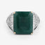 8.70 Carat Dyed Emerald & White Topaz Sterling Silver Ring