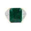 8.70 Carat Dyed Emerald & White Topaz Sterling Silver Ring