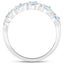 Bague en Argent Sterling avec Aigue-Marine et Topaze Blanche de 0,54 Carat