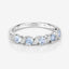 Bague en Argent Sterling avec Aigue-Marine et Topaze Blanche de 0,54 Carat