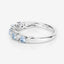 Bague en Argent Sterling avec Aigue-Marine et Topaze Blanche de 0,54 Carat