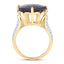 Bague en argent sterling avec saphir teinté de 8,39 carats et topaze blanche