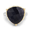 Bague en argent sterling avec saphir teinté de 8,39 carats et topaze blanche