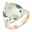8.08 Carat Green Amethyst & White Topaz Sterling Silver Ring
