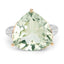 8.08 Carat Green Amethyst & White Topaz Sterling Silver Ring