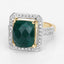 5.18 Carat Dyed Emerald & White Topaz Sterling Silver Ring