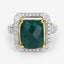 5.18 Carat Dyed Emerald & White Topaz Sterling Silver Ring