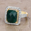 5.18 Carat Dyed Emerald & White Topaz Sterling Silver Ring