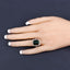5.18 Carat Dyed Emerald & White Topaz Sterling Silver Ring