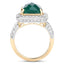 5.18 Carat Dyed Emerald & White Topaz Sterling Silver Ring
