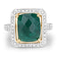 5.18 Carat Dyed Emerald & White Topaz Sterling Silver Ring