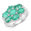 3.33 Carat Zambian Emerald & White Zircon Sterling Silver Ring