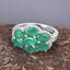 3.33 Carat Zambian Emerald & White Zircon Sterling Silver Ring