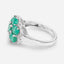 3.33 Carat Zambian Emerald & White Zircon Sterling Silver Ring